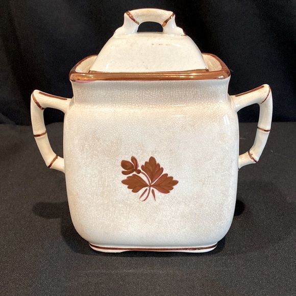 ALFRED MEAKIN, ENGLAND, ROYAL IRONSTONE TEA LEAF SUGAR BOWL WITH LID - Picture 3 of 8